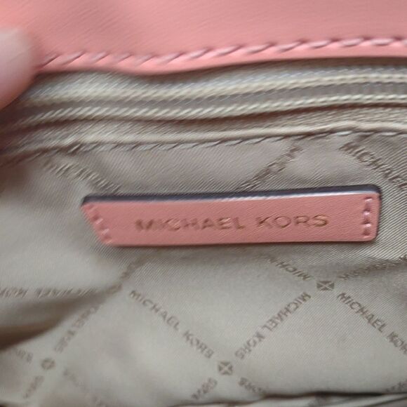 *6521 Michael Kors peach snakeskin convertible crossbody shoulder bag - Picture 11 of 13